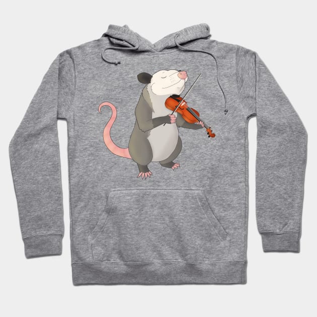 Possum playing the fiddle or violin Hoodie by Mehu Art